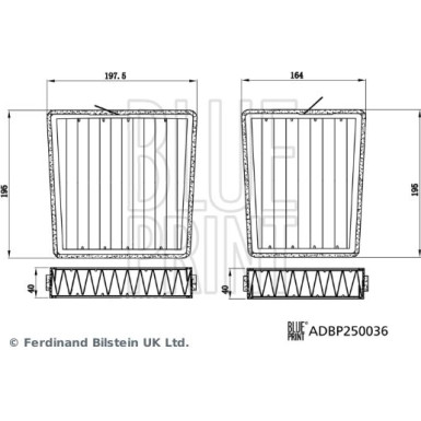 Blue Print | Filtersatz, Innenraumluft | ADBP250036