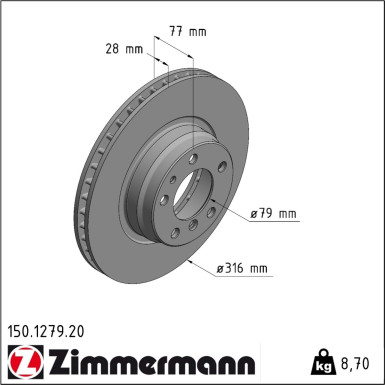 Zimmermann | Bremsscheibe | 150.1279.20