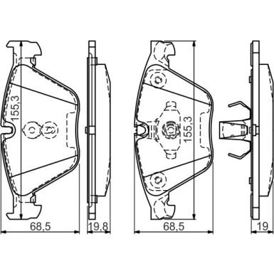 BOSCH | Bremsbelagsatz, Scheibenbremse | 0 986 494 549