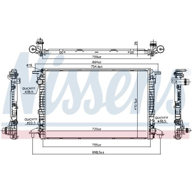 Nissens | Kühler, Motorkühlung | 606462