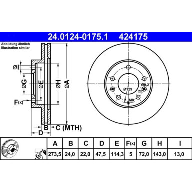 ATE | Bremsscheibe | 24.0124-0175.1