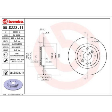 Brembo | Bremsscheibe | 08.D223.11