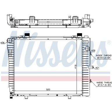 Nissens | Kühler, Motorkühlung | 62712A