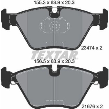 Textar | Bremsbelagsatz, Scheibenbremse | 2347402