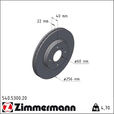 Zimmermann | Bremsscheibe | 540.5300.20