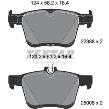 Textar | Bremsbelagsatz, Scheibenbremse | 2238801