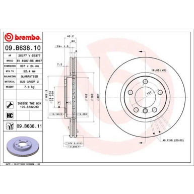 Brembo | Bremsscheibe | 09.B638.11