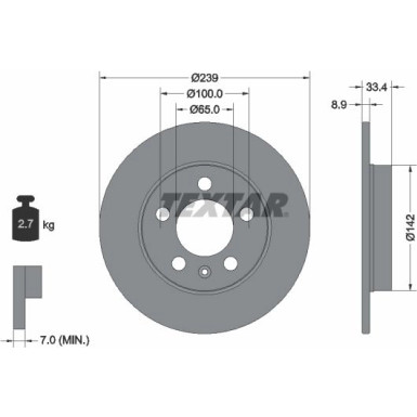 Textar | Bremsscheibe | 92105803