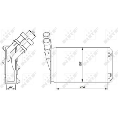 NRF | Wärmetauscher, Innenraumheizung | 54308