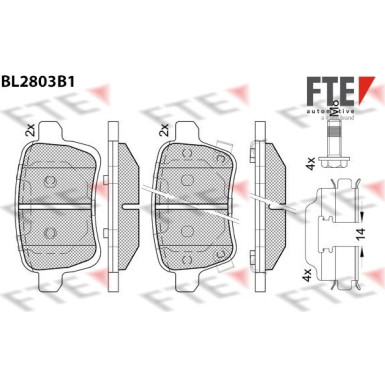 FTE | Bremsbelagsatz, Scheibenbremse | 9011097