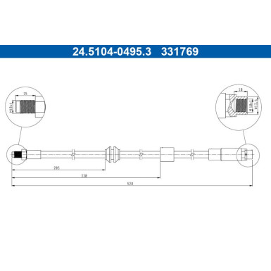 ATE | Bremsschlauch | 24.5104-0495.3