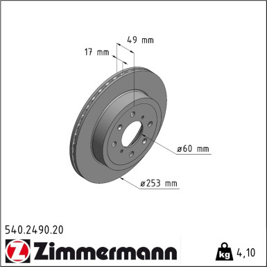 Zimmermann | Bremsscheibe | 540.2490.20