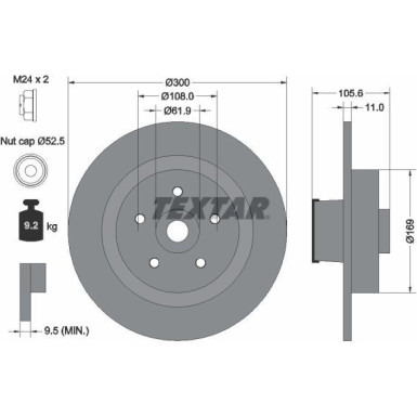 Textar | Bremsscheibe | 92252903