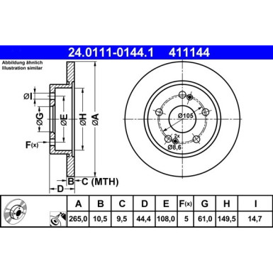 ATE | Bremsscheibe | 24.0111-0144.1