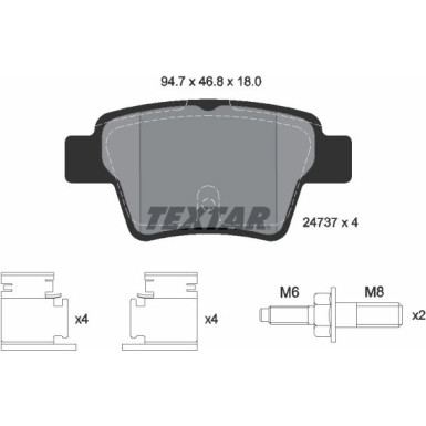 Textar | Bremsbelagsatz, Scheibenbremse | 2473701