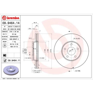 Brembo | Bremsscheibe | 09.9464.11