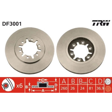 TRW | Bremsscheibe | DF3001