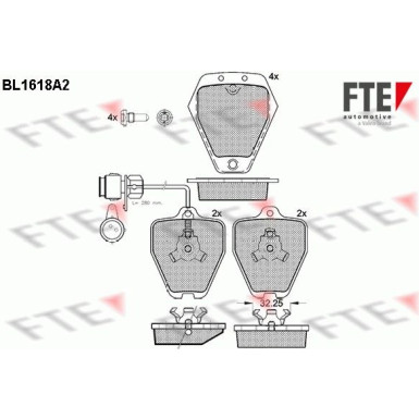 FTE | Bremsbelagsatz, Scheibenbremse | 9010253