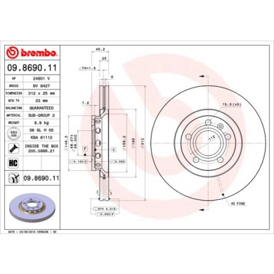 Brembo | Bremsscheibe | 09.8690.11