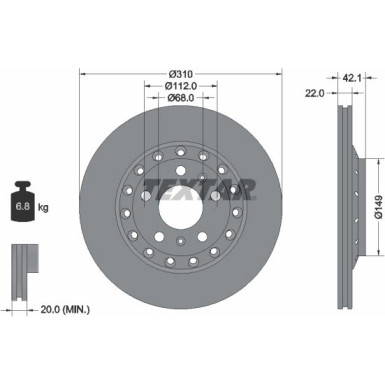 Textar | Bremsscheibe | 92152303