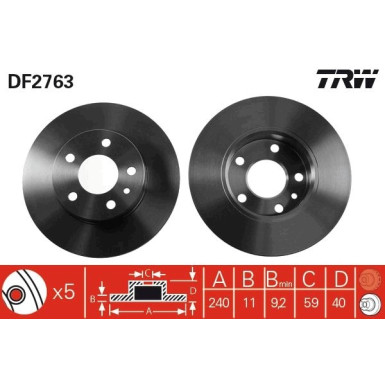 TRW | Bremsscheibe | DF2763