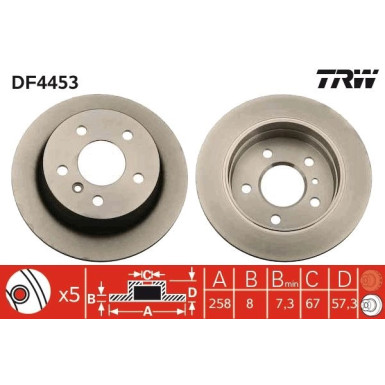 TRW | Bremsscheibe | DF4453