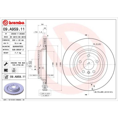 Brembo | Bremsscheibe | 09.A959.11