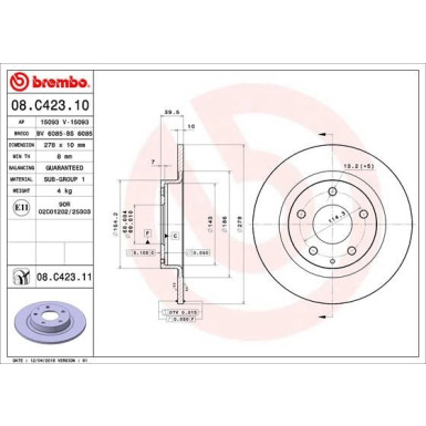 Brembo | Bremsscheibe | 08.C423.11