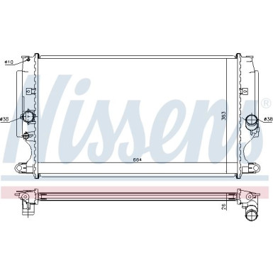 Nissens | Kühler, Motorkühlung | 64693