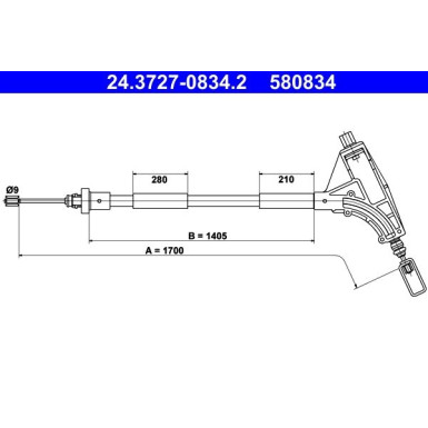 ATE | Seilzug, Feststellbremse | 24.3727-0834.2