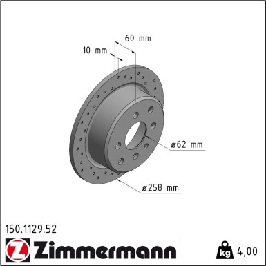 Zimmermann | Bremsscheibe | 150.1129.52