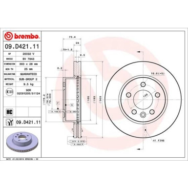 Brembo | Bremsscheibe | 09.D421.11