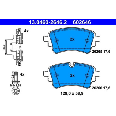 ATE | Bremsbelagsatz, Scheibenbremse | 13.0460-2646.2