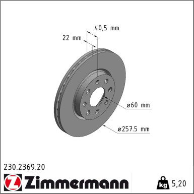 Zimmermann | Bremsscheibe | 230.2369.20