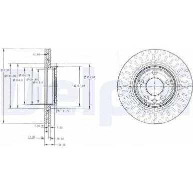 Delphi | Bremsscheibe | BG3222