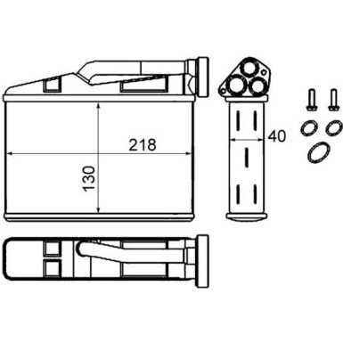 Mahle | Wärmetauscher, Innenraumheizung | AH 240 000S