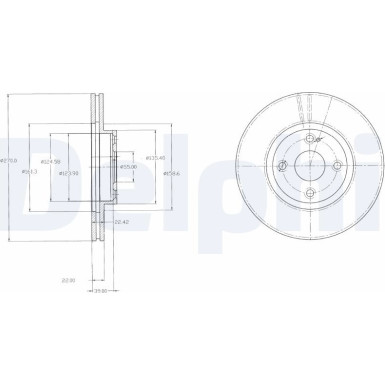 Delphi | Bremsscheibe | BG3966