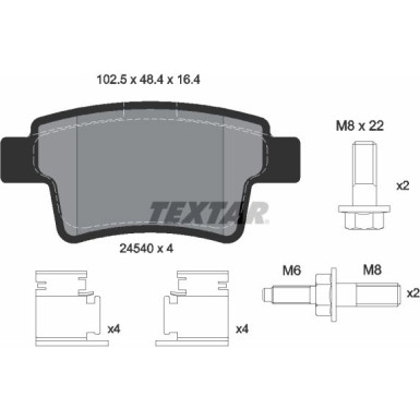 Textar | Bremsbelagsatz, Scheibenbremse | 2454001