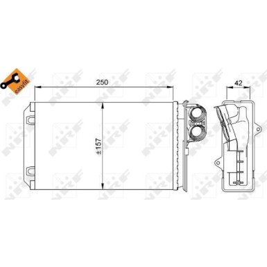 NRF | Wärmetauscher, Innenraumheizung | 58629