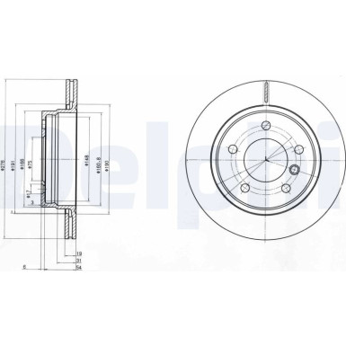 Delphi | Bremsscheibe | BG3041C