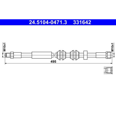 ATE | Bremsschlauch | 24.5104-0471.3