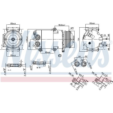 Nissens | Kompressor, Klimaanlage | 890216