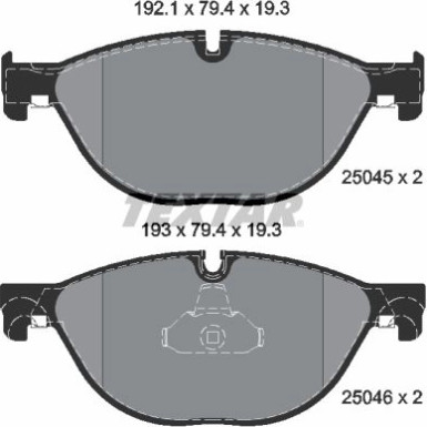 Textar | Bremsbelagsatz, Scheibenbremse | 2504501