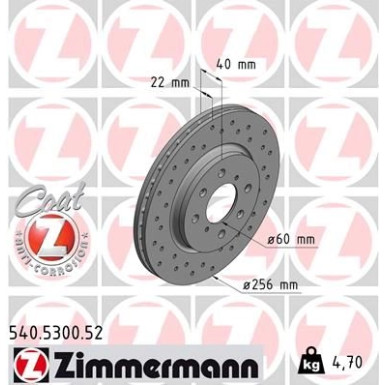 Zimmermann | Bremsscheibe | 540.5300.52