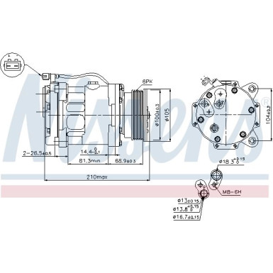 Nissens | Kompressor, Klimaanlage | 89088