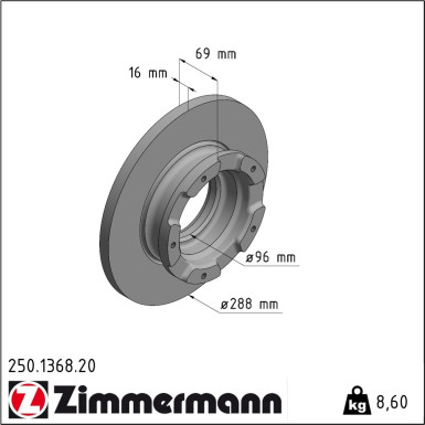 Zimmermann | Bremsscheibe | 250.1368.20