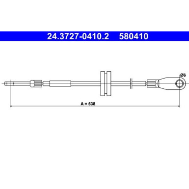ATE | Seilzug, Feststellbremse | 24.3727-0410.2