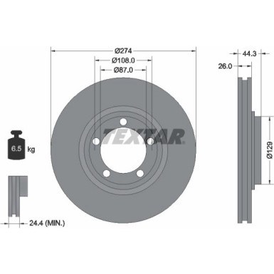 Textar | Bremsscheibe | 92221800