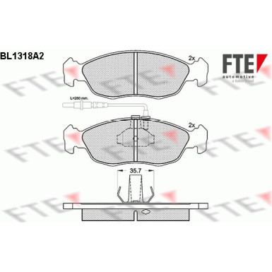 FTE | Bremsbelagsatz, Scheibenbremse | 9010105