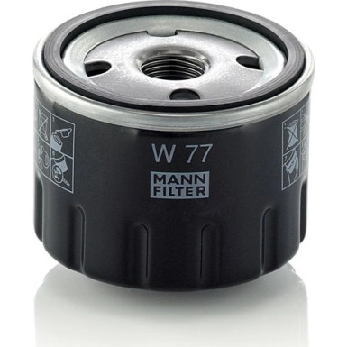 MANN-FILTER W 77 Ölfilter 3/4-16 UNF, mit Rücklaufsperrventil, Anschraubfilter